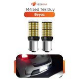 MEGAHAWK 144 LED Tek Duy Beyaz LED Ampul BA15S P21W Geri Vites Plaka Aydınlatma 2 Adet