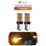 MEGAHAWK 144 LED Tek Duy Turuncu LED Ampul BA15S P21W Sinyal Lambası Canbus 2 Adet