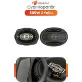 MEGAHAWK 6x9 Oto Hoparlör 800W 3 Yollu Oval Araç Içi Kapı Hoparlörü Güçlü Ses Sistemi