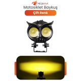 MEGAHAWK Baykuş Tasarımlı Çift Renk LED Sis Farı Motosiklet UTV ATV Projektör Yardımcı Sürüş Lambası
