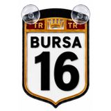 MEGAHAWK Bursa 16 - Vantuzlu Araç Cam Süsü Pleksi Plaka Dekoru Ön Arka Cam Aksesuarı