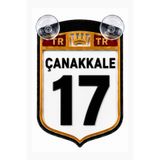 MEGAHAWK Çanakkale 17 - Vantuzlu Araç Cam Süsü Pleksi Plaka Dekoru Ön Arka Cam Aksesuarı