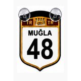 MEGAHAWK Muğla 48 - Vantuzlu Araç Cam Süsü Pleksi Plaka Dekoru Ön Arka Cam Aksesuarı
