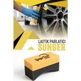 MEGAHAWK Profesyonel Eğik Oto Lastik Parlatıcı Sünger | Ergonomik Araç Lastiği Parlatma Uygulama Pedi