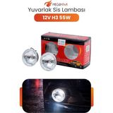 MEGAHAWK Sis Farı Seti 12V H3 55W Yuvarlak Universal Oto Sis Lambası Takım Net Aydınlatma