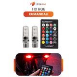 MEGAHAWK T10 RGB Kumandalı LED Ampul Seti Çok Renkli Araç İçi Park Aydınlatma