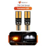 MEGAHAWK T10 W5W 24 SMD Canbus Turuncu LED Ampul Sinyal Park İç Aydınlatma 2 Adet