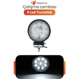 MEGAHAWK Yuvarlak 9 LED Çalışma Lambası 12V 24V Off Road Sis Farı Projektör Atv Utv Traktör