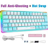 Megalodon Rgb Oyuncu Klavyesi Mx-1 Mekanik Gaming Blue Switch Klavye Türkçe Q Beyaz Mini Klavye - Beyaz - Mavi