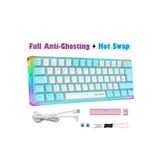 MEGALODON Rgb Oyuncu Klavyesi MX-1 Mekanik Gaming Blue Switch Klavye Türkçe Q Beyaz Mini Klavye