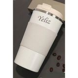 Megame 500 ml Termos Mug Kupa, Çay Kahve Kamp Termos, Çift Katmanlı Paslanmaz Çelik Araç Içi Termos - Beyaz