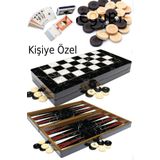megame Anneler Günü Için Kişiye Özel Mermer Motifli Tavla, Ahşap Tavla, Cilalı Lüx Kaliteli Tavla