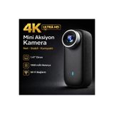 MEGAMUS 4K Mini Aksiyon Kamera WiFi Manyetik 1.47'' Ekran 1000mAh 3 Saat Kayıt Stabilizasyon