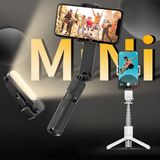 Megamus Akıllı Telefon L09 Gimbal Sabitleyici Dolgu Işığı Bluetooth Selfie Video Çekim Tripod - Siyah