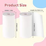 Megamus Çocuk Kamerası Için 3 Rulo Termal Kağıt 57 x 30 mm Termal Yazıcı Kağıdı Beyaz Rulo