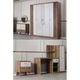 Megan Oda Takımı - 4 Kapaklı Dolap, Çalışma Masası, Şifonyer, Kitaplık, Komodin