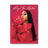 Megan Thee Stallion - Kırmızı Deri Ceket - Müzik Metal Tablo - Mıknatıslı Montaj - Duvar Dekoru