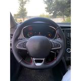 Megane 4 İcon Araca Özel Direksiyon Kılıfı (Nokta Karbon Kırmızı İp)