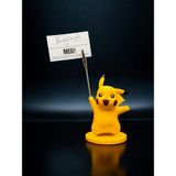 MegArt3D Pikachu Figürlü Not Tutucu - Pokemon Temalı Masa Üstü Aksesuarı Metal Kıskaç Notluk - Standart