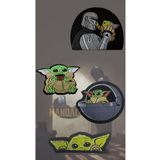 Megas Etiket Ütü ile Yapışan Baby Yoda/Grogu Serisi Set Dokuma Arma/Yama