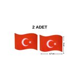 Megas Etiket Ütü ile Yapışan Dalgalanan Türk Bayrağı Dokuma Arma/Yama