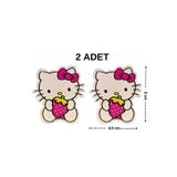 Megas Etiket Ütü ile Yapışan Dokuma Arma/Yama Hello Kitty