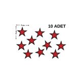 Megas Etiket Ütü ile Yapışan Kırmızı Yıldız Set Dokuma Arma/Yama