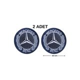 Megas Etiket Ütü ile Yapışan Mercedes Logo "Büyük Boy" Dokuma Arma/Yama