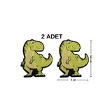 Megas Etiket Ütü Ile Yapışan T-rex Dinozor Dokuma Arma/yama