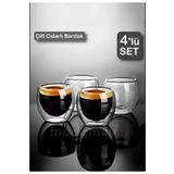 MegaShop Nespresso Starbucsk Uyumlu Çift Cidarlı Espresso Bardağı 4 lü 80ml