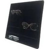Megass Dekor Havana Model Süet Kumaş Siyah Renk 38/36 Cm Bölmeli Gözlük Stand Kutusu