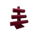 Megass Dekor Süet Kumaş Bordo Renk Üçlü Kademeli 30/26 Cm Bileklik-Saat Sergileme Standı