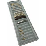 Megass Dekor Süet Kumaş Gri Renk 11/34 Cm Sosisli Bileklik&kelepçe Yüzük Tablası