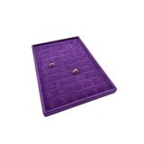 Megass Dekor Süet Kumaş Mor Renk 34/24 Cm Dikine Tırnaklı Çekmece İci Yüzük Tablası