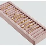Megass Dekor Süet Kumaş Pembe Renk 34 cm / 11 cm Kelepçe-bileklik Sergileme Standı