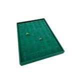 MeGass Dekor Süet Kumaş Yeşil 34/24 Cm Dikine Tırnaklı Çekmece Içi Yüzük Tablası