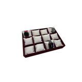 MeGass Dekor Tokyo Model Süet Kumaş Bordo -beyaz Renk 34/24 Cm Yastıklı Saat Ve Takı Kutusu