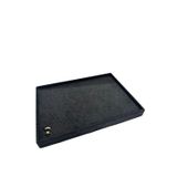 MeGass Dekor Yerli Üretim Keten Kumaş Siyah Renk 34/24 Cm Batırmalı Çekmece Içi Yüzük Tablası