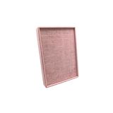 MeGass Dekor Yerli Üretim Küçük Boy Süet Kumaş Pembe Renk 24/17,5 Cm Ayaklı Batırmalı Yüzük Küpe Tablası