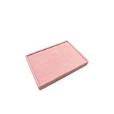 MeGass Dekor Yerli Üretim Küçük Boy Süet Kumaş Pembe Renk 24/17,5 Cm Batırmalı Yüzük Küpe Tablası