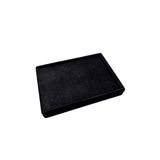 MeGass Dekor Yerli Üretim Küçük Boy Süet Kumaş Siyah Renk 22/14 cm Batırmalı Yüzük Küpe Tablası