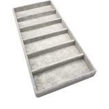 Megass Dekor Yerli Üretim Lefkoşa Model Süet Kumaş Gri Renk 38 cm / 19 cm Gözlük Sergileme Çekmece Içi Stand