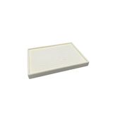 MeGass Dekor Yerli Üretim Süet Kumaş Krem Renk Batırmalı 34-24 Cm Çekmece Içi Yüzük Tabla Stand