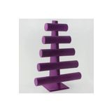 Megass Dekor Yerli Üretim Süet Kumaş Mor Renk Beş Kademeli 45/34 Cm Bileklik-Saat Sergileme Standı