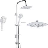 MegaVitrin Tema Rain Pratik Bianco 5+1 Fonksiyonlu Sürgülü Duş Seti - Krom Kaplama Paslanmaz Boru