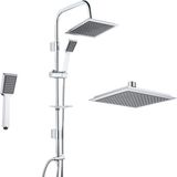 MegaVitrin Tema Rain Pratik Quadro 1+1 Fonksiyonlu Sürgülü Duş Seti - Krom Kaplama SS304 Paslanmaz Boru