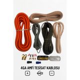 megavox OKES AUDIO 4ga Profesyonel Set Kablo Amfi Set Kablo 1. Sınıf Kalite Ekstra Kalın profesyonel seri