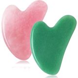 Megaw Aventurin Gua Sha Pembe Kuvars Gua Sha Ikili Set Yüz Masaj Aleti