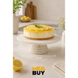MEGBUY Beyaz Ayaklı Pasta Sunum Standı – Dekoratif Kek ve Cheesecake Standı 24 cm