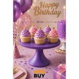 MEGBUY Cupcake Standı Pasta Kek Tatlı Sunumluk Ayaklı Dekoratif Servis Standı 24 cm Mor